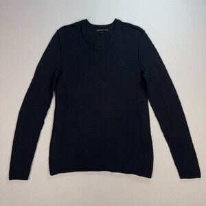 John‎ Varvatos Star USA Cotton-Linen Lightweight Shirt Men S Black V-Neck *HOLE